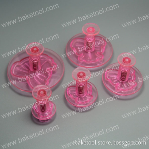 Boow Plunger Cutter in Transperant Pink Cookie Cutter Mold Set